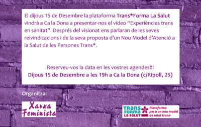 Activitat Trans*Forma La Salut